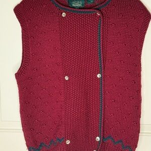 Vintage Women's 100% Wool Burgundy Sweater Vest